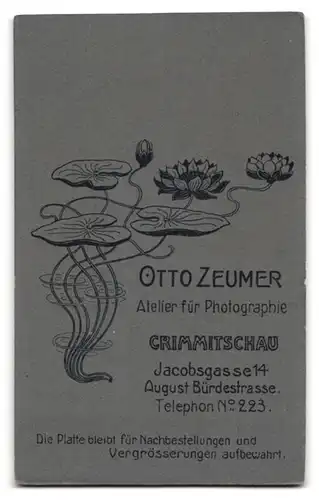 Fotografie Otto Zeumer, Crimmitschau, Jacobsgasse 14, Bürgerliche Dame im Spitzenkleid