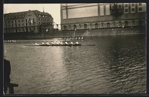 Foto-AK Karlsruhe, Regatta mit RC Alemannia, 1920