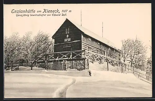 AK Enzianhütte am Kieneck, Ansicht im Winter