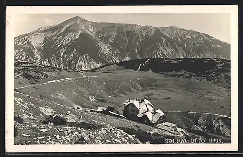 AK Otto-Haus /Rax, Berghütte aus der Vogelschau