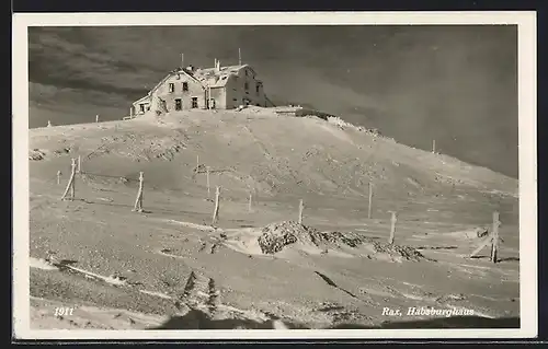 AK Habsberghaus /Rax, Berghütte mit Umgebung im Winter
