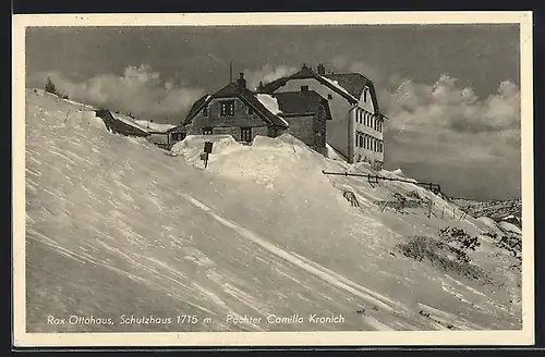 AK Ottohaus Rax, Schutzhaus im Schnee