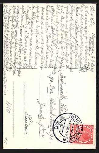 AK Scheveningen, Op de Boulevard, Frauen in Tracht