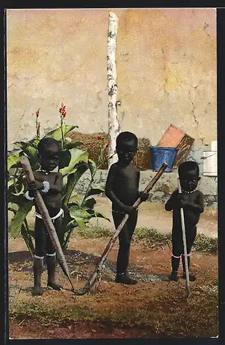 AK Akpafu, Kinder bei der Gartenarbeit