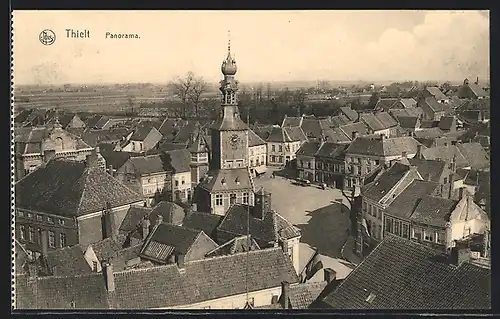 AK Thielt, Panorama mit Kirche