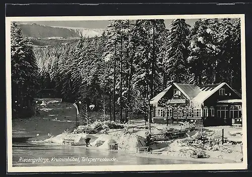 AK Krummhübel, Talsperrenbaude am Fluss