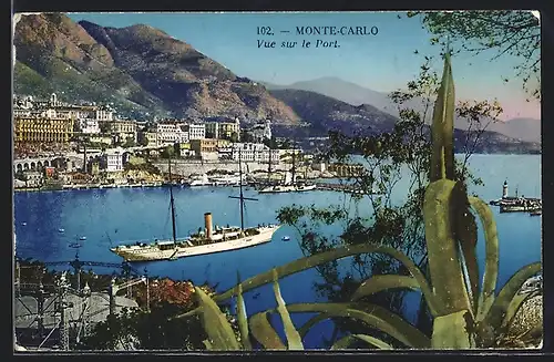 AK Monte-Carlo, Vue sur le Port, Dampfer