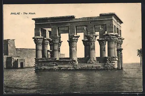 AK Philae, the kiosk vom Wasser aus