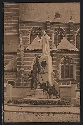 AK Bouchout, Standbeeld der Gesneuvelde Helden 1914-18