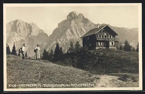 AK Mödlingerhaus, Berghütte auf der Trefneralm mit Reichenstein