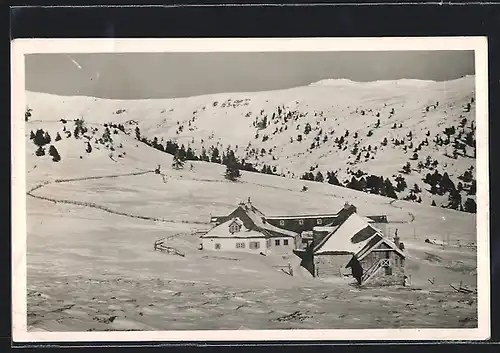 AK Seetalerhütte, Berghütte im Schnee