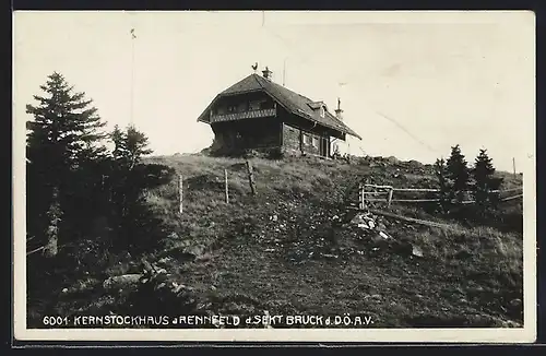 AK Kernstockhaus, Berghütte am Rennfeld der Sektion Bruck d. D. Ö. A. V.