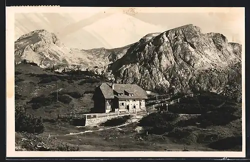AK Sonnschienhütte, Berghütte am Hochschwab mit Ebenstein und Polster