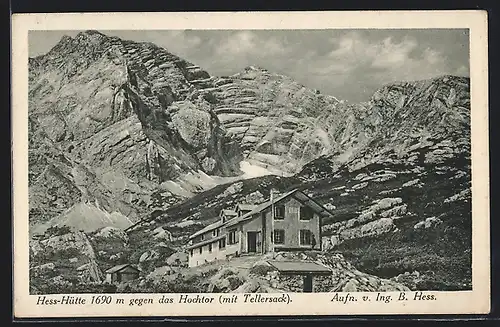 AK Hess-Hütte, Blick gegen das Hochtor mit Tellersack