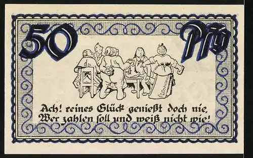 Notgeld Stolzenau /Weser 1921, 50 Pfennig, Altes Schloss