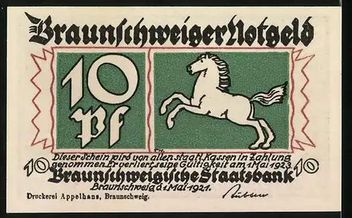 Notgeld Braunschweig 1921, 10 Pfennig, Bad Harzburg, Fahrt in die Berge