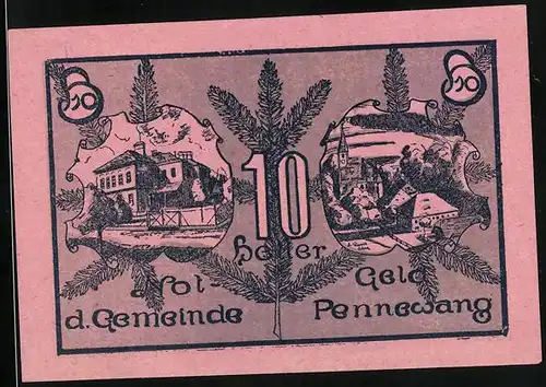 Notgeld Pennewang 1920, 10 Heller, Kirche