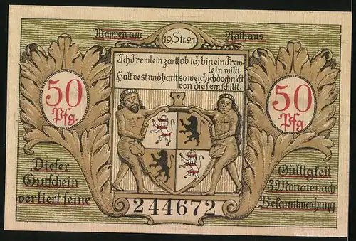 Notgeld Hildburghausen 1921, 50 Pfennig, Gscheiterhaus