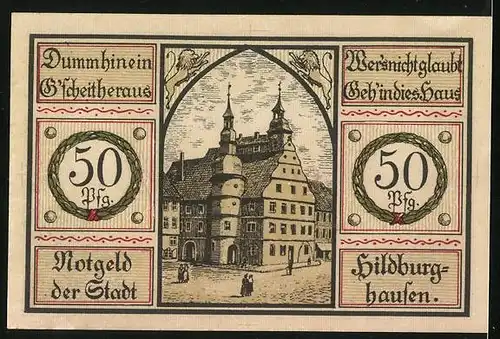 Notgeld Hildburghausen 1921, 50 Pfennig, Stadtwappen