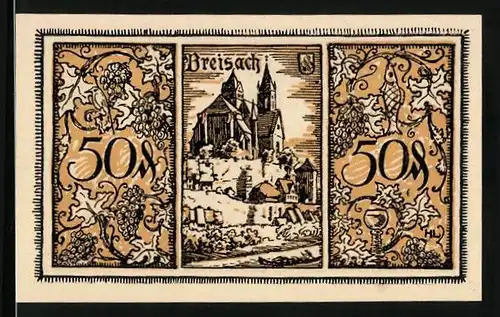 Notgeld Breisach 1921, 50 Pfennig, Schloss