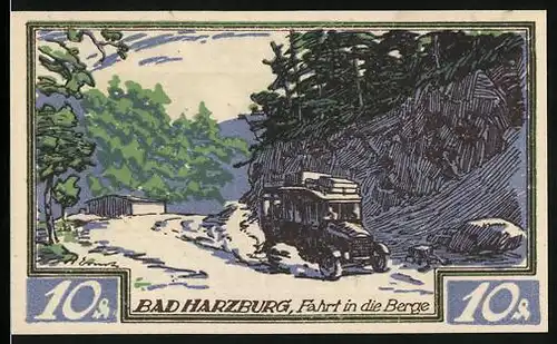 Notgeld Bad Harzburg 1921, 10 Pfennig, Fahrt in die Berge