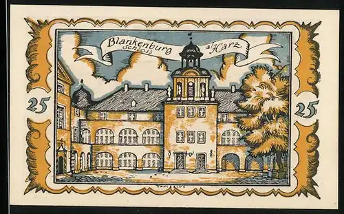 Notgeld Blankenburg a. Harz 1921, 25 Pfennig, Schloss