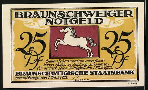 Notgeld Blankenburg a. Harz 1921, 25 Pfennig, Schloss