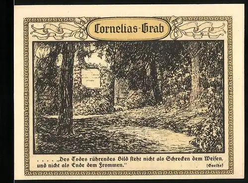 Notgeld Emmendingen 1921, 50 Pfennig, Cornelias-Grab, Wappen