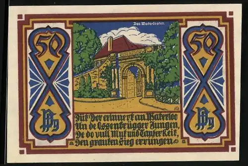 Notgeld Osnabrück 1921, 50 Pfennig, Waterlootor, Wappen