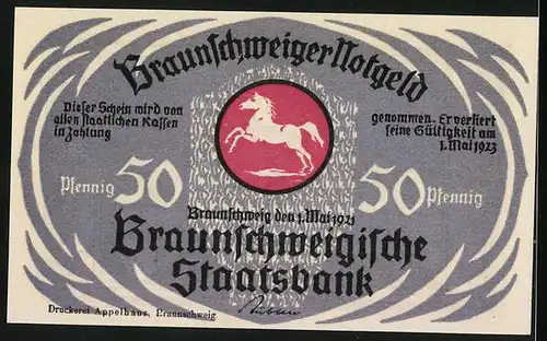 Notgeld Blankenburg i. Harz 1923, 50 Pfennig, Regenstein