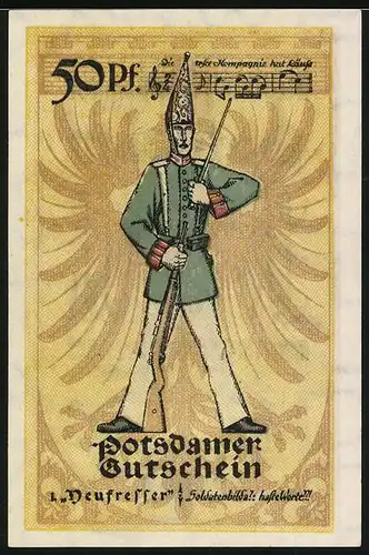 Notgeld Potsdam 1921, 50 Pfennig, Soldat Heufresser