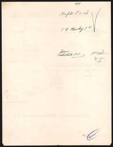 Rechnung Crefeld 1909, J. P. Bemberg AG, Abteilung Garn-Mercerisier-Werk, Sechs verschiedene Werksansichten