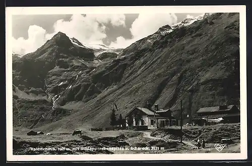 AK Valeriehaus, Berghütte mit Schlapperebenspitze und Schareck