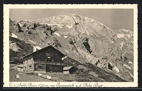 AK C. v. Stahl-Haus, Berghütte am Jorrenerjoch g. d. Hohe Brett