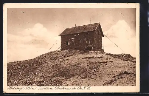 AK Jubiläums-Schutzhaus auf dem Hochkönig, Blick zur Berghütte