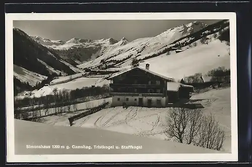 AK Simonshaus, Berghütte gegen Gamshag, Tristkogel und Staffkogel