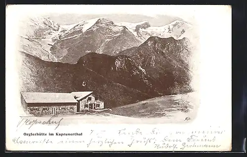 AK Orglerhütte, Ansicht gegen die Berge