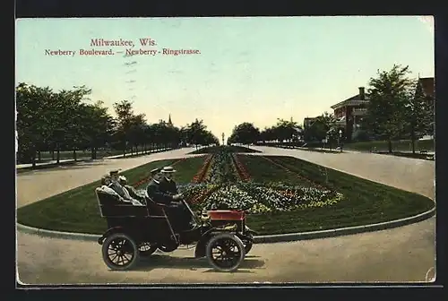 AK Auto Studebaker (1903 /04), Milwaukee, Wis, Newberry Boulevard