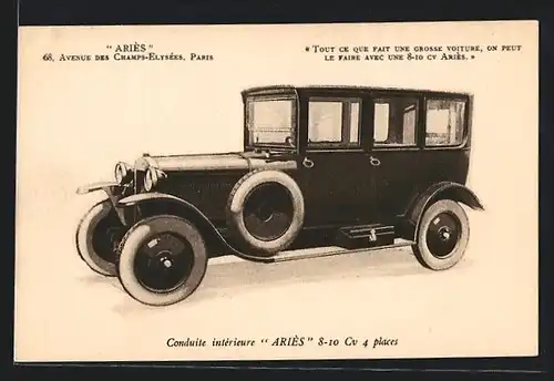 AK Auto Aries (1927), Seitenansicht des Viertürers