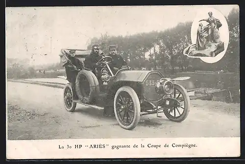 AK Auto Aries (1905), La 30 HP Ariès gagnante de la Coupe de Compiègne