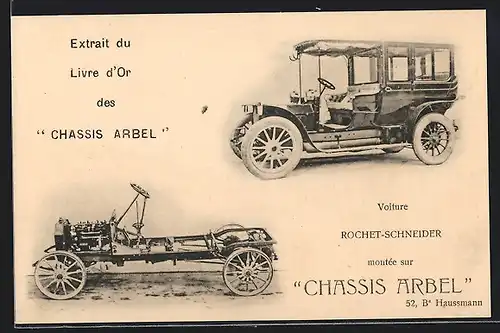 AK Auto Rochet-Schneider (190 ), Extrait du Livre d`Or des Chassis Arbel, Reklame