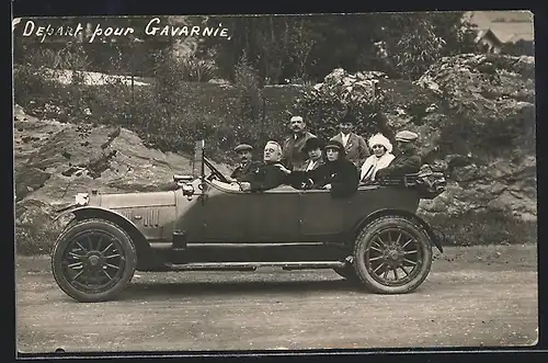 AK Auto Unic (191 ), Depart pour Gavarnie