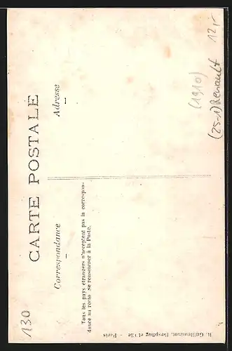 AK Auto Renault (1910) mit Kennzeichen 0-17-41