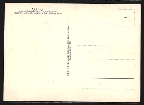 AK Vilshofen-Schmalhof, Gaststätte Asenhof mit Autos