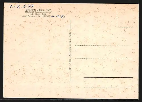 AK Geroda / Rhön, Gaststätte Grünes Tal