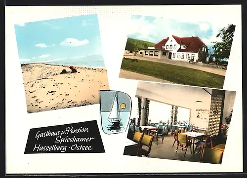 AK Hasselberg /Ostsee, Gasthaus und Pension Spieskamer