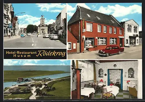 AK Husum / Nordsee, Hotel Restaurant Rödekrog, Wilhelmstrasse 10