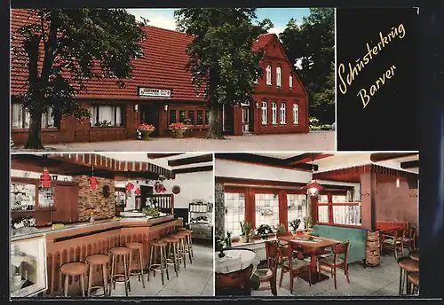 AK Barver, Restaurant Schusterkrug, Aussen- und Innenansicht