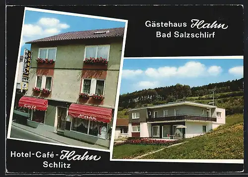 AK Bad Salzschlirf, Gästehaus Hahn, Hotel-Cafe Hahn Schlitz