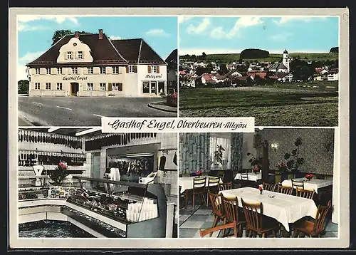 AK Oberbeuren /Allgäu, Gasthof Engel, Restaurant, Ortsansicht